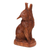 Wood sculpture, 'Howling Wolf' - Hand-Carved Suar Wood Howling Wolf Sculpture from Bali thumbail