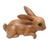 Wood sculpture, 'Curious Rabbit in Brown' - Handcrafted Suar Wood Rabbit Sculpture in Brown from Bali thumbail