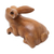 Wood sculpture, 'Curious Rabbit in Brown' - Handcrafted Suar Wood Rabbit Sculpture in Brown from Bali (image 2d) thumbail