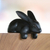 Wood sculpture, 'Curious Rabbit in Black' - Handcrafted Suar Wood Rabbit Sculpture in Black from Bali (image 2) thumbail