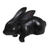 Wood sculpture, 'Curious Rabbit in Black' - Handcrafted Suar Wood Rabbit Sculpture in Black from Bali (image 2b) thumbail