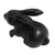 Wood sculpture, 'Curious Rabbit in Black' - Handcrafted Suar Wood Rabbit Sculpture in Black from Bali (image 2d) thumbail
