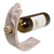 Wood wine bottle holder, 'Peeking Gecko' - Handcrafted Distressed Wood Gecko Wine Bottle Holder