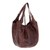 Leather hobo bag, 'Mocha Vibes' - Handmade Dark Brown Leather Hobo Shoulder Bag from Bali