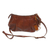 Leather shoulder bag, 'Coconut Dance' - Chestnut Brown Leather Handbag with Long Strap from Bali