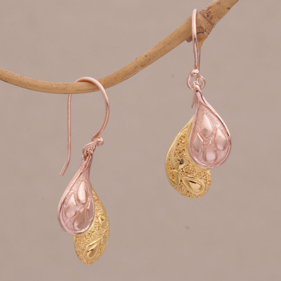 Ohrhänger aus vergoldetem Sterlingsilber - Ohrhänger aus rosévergoldetem Sterlingsilber aus Bali