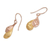 Gold plated sterling silver dangle earrings, 'Rosy Paisleys' - Rose Gold Plated Sterling Silver Dangle Earrings from Bali (image 2b) thumbail