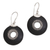 Lava stone dangle earrings, 'Starlight Circles' - Sterling Silver and Lava Stone Dangle Earrings from Bali thumbail
