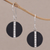Lava stone dangle earrings, 'Dotted Discs' - Dot Motif Lava Stone and Sterling Silver Earrings from Bali (image 2) thumbail