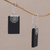 Lava stone dangle earrings, 'Bars of Midnight' - Rectangular Lava Stone and 925 Silver Earrings from Bali (image 2b) thumbail
