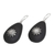 Lava stone dangle earrings, 'Pura Petals' - Lava Stone and Sterling Silver Floral Earrings from Bali (image 2c) thumbail
