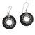 Lava stone dangle earrings, 'Wangi Rings' - Circular Lava Stone and Sterling Silver Earrings from Bali thumbail