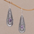 Amethyst dangle earrings, 'Temple Art' - Amethyst and Balinese Sterling Silver Earrings (image 2) thumbail