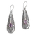 Amethyst dangle earrings, 'Temple Art' - Amethyst and Balinese Sterling Silver Earrings thumbail