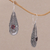 Garnet dangle earrings, 'Temple Art' - Garnet on Balinese Sterling Silver Earrings Crafted by Hand (image 2b) thumbail