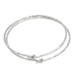 Sterling silver bangle bracelets, 'Why Knot' (pair) - Pair of 925 Sterling Silver Bangle Bracelets from Bali