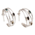 Multi-gemstone half-hoop earrings, 'Bold Majesty' - Multi-Gemstone and Sterling Silver Half-Hoop Earrings thumbail