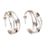 Multi-gemstone half-hoop earrings, 'Brilliant Majesty' - Multigemstone and Sterling Silver Half-Hoop Earrings thumbail
