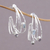 Multi-gemstone half-hoop earrings, 'Eternal Majesty' - Multigemstone and Sterling Silver Half Hoop Earrings (image 2) thumbail