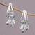 Multi-gemstone half-hoop earrings, 'Eternal Majesty' - Multigemstone and Sterling Silver Half Hoop Earrings (image 2b) thumbail