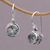 Prasiolite dangle earrings, 'Glittering Glance' - Circular Prasiolite and Sterling Silver Earrings from Bali