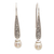 Cultured pearl dangle earrings, 'Rising Swirls' - Cultured Pearl Spiral Motif Dangle Earrings from Bali (image 2a) thumbail