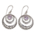 Amethyst dangle earrings, 'Heavenly Gleam' - Amethyst and Sterling Silver Crescent Earrings from Bali