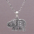 Sterling silver pendant necklace, 'Royalty Memories' - 925 Sterling Silver Elephant Pendant Necklace from Bali