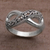 Sterling silver band ring, 'Tangled Vine' - Hand Crafted Sterling Silver Infinity Symbol Ring from Bali