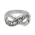 Sterling silver band ring, 'Tangled Vine' - Hand Crafted Sterling Silver Infinity Symbol Ring from Bali