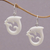 Bone dangle earrings, 'Dolphin Swirl' - Handcrafted Bone Dolphin Dangle Earrings from Bali (image 2) thumbail