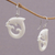 Bone dangle earrings, 'Dolphin Swirl' - Handcrafted Bone Dolphin Dangle Earrings from Bali (image 2b) thumbail