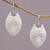 Bone dangle earrings, 'Wolf Pack' - Handcrafted Bone Wolf Head Dangle Earrings from Bali