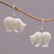 Bone dangle earrings, 'Grizzly Brothers' - Handcrafted Bone Grizzly Bear Dangle Earrings from Bali thumbail