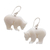 Bone dangle earrings, 'Grizzly Brothers' - Handcrafted Bone Grizzly Bear Dangle Earrings from Bali (image 2a) thumbail