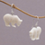 Bone dangle earrings, 'Grizzly Brothers' - Handcrafted Bone Grizzly Bear Dangle Earrings from Bali (image 2b) thumbail
