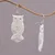 Curated gift set, 'Snowy Owl Charm' - Snowy Owl Necklace Earrings and 3 Figurines Curated Gift Set