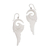Bone dangle earrings, 'Swirling Wings' - Handcrafted Bone Wing-Shaped Dangle Earrings from Bali thumbail