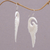Bone dangle earrings, 'Swirling Wings' - Handcrafted Bone Wing-Shaped Dangle Earrings from Bali (image 2b) thumbail