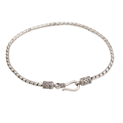 Pulsera de cadena de plata de ley - Pulsera de cadena de plata esterlina hecha a mano artesanalmente de Bali