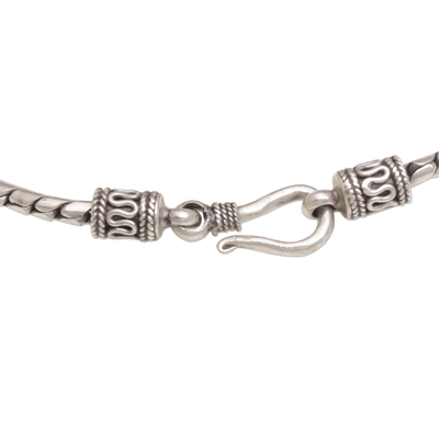 Pulsera de cadena de plata de ley - Pulsera de cadena de plata esterlina hecha a mano artesanalmente de Bali