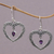 Amethyst dangle earrings, 'Heartfelt Vines' - Floral Heart Amethyst and Sterling Silver Earrings from Bali (image 2) thumbail