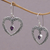 Amethyst dangle earrings, 'Heartfelt Vines' - Floral Heart Amethyst and Sterling Silver Earrings from Bali (image 2b) thumbail