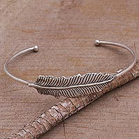 Featured review for Sterling silver cuff bracelet, Alluring Feather