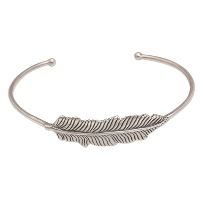 925 Sterling Silver Feather Cuff Bracelet from Bali