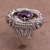 Amethyst cocktail ring, 'Purple Temple' - Amethyst and Sterling Silver Cocktail Ring from Bali