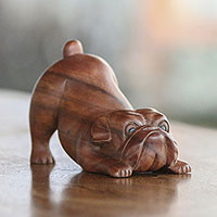 Wood sculpture, Bulldog
