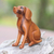 Wood sculpture, 'Loyal Dog' - Artisan Handcrafted Suar Wood Dog Sculpture from Bali thumbail