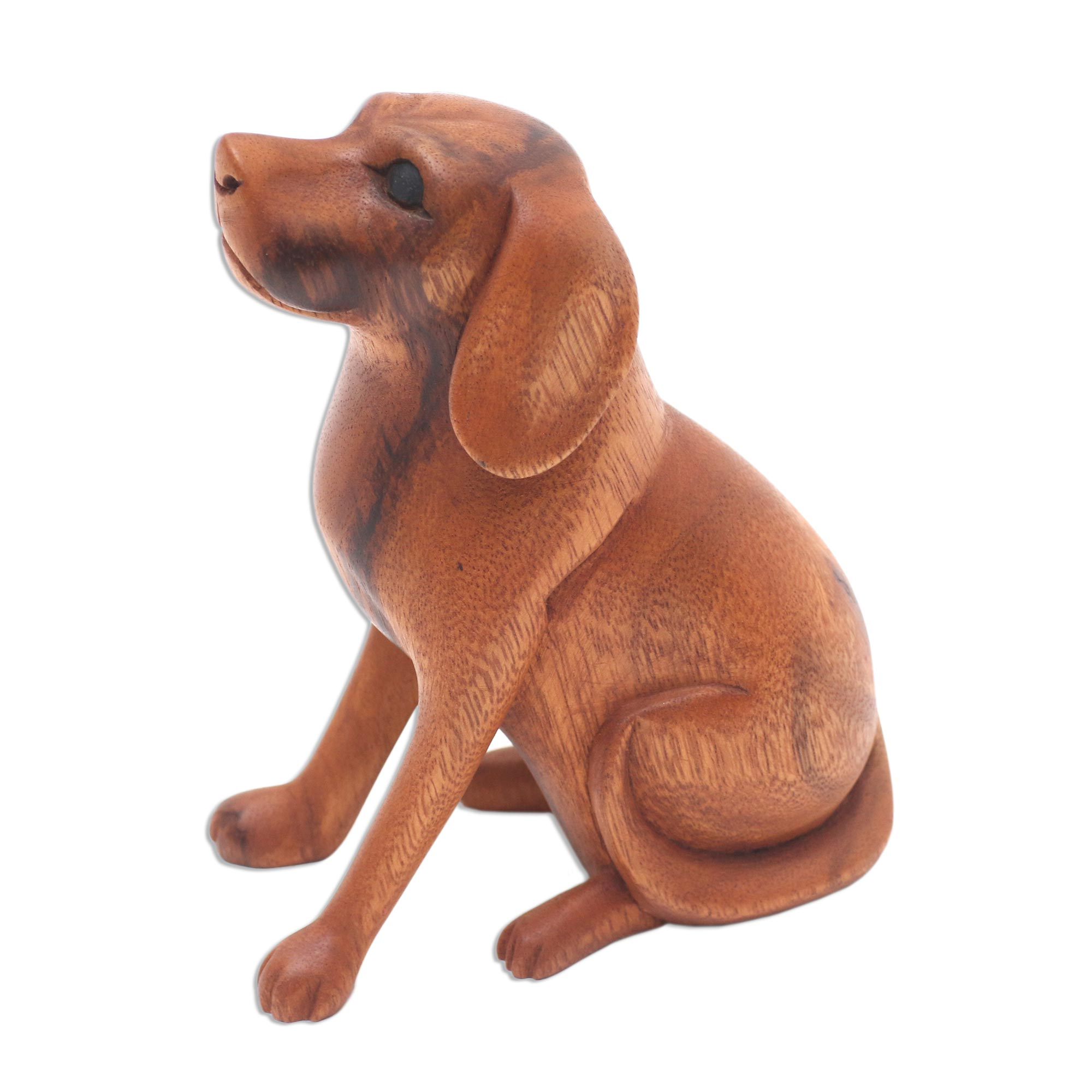 Kiva Store  Artisan Handcrafted Suar Wood Dog Sculpture from Bali - Loyal  Dog