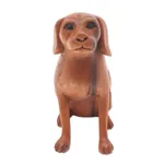 Wood sculpture, 'Loyal Dog' - Artisan Handcrafted Suar Wood Dog Sculpture from Bali